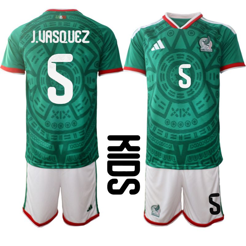Youth 2026 World Cup National Team Mexico home green #5 Soccer Jersey